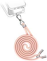 Valenta - Telefoonkoord Universeel - Roze + Transparante plakhouder - Keycord - Geschikt voor alle backcovers & smartphones