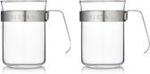 Barista & Co | Koffiebekers - 200 ml - Set van 2 Stuks - Zilver