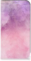 Leuk Telefoonhoesje Geschikt voor iPhone 15 Pro Max Bookcase Cover Pink Purple Paint