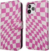 iMoshion Hoesje Geschikt voor iPhone 12 Pro / 12 Hoesje Met Pasjeshouder - iMoshion Design Bookcase smartphone - Roze / Retro Pink