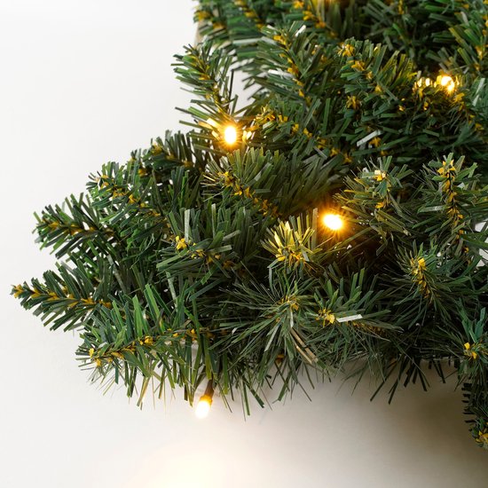 Kerstkrans - LED verlichting - 90 cm - met stekker