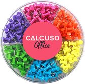 Gekleurde gesorteerde duimspijkers van CALCUSO