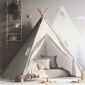 Bol.com MISOU Tipi Tent - Kinderen - Speeltent - Jongens Meisjes - 120x120x150cm - Beige - Hout Katoen aanbieding