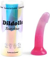 Love to Love - Dildo - Dildoll Sunrise - Buigbaar - Siliconen - Met Glitters - Roze