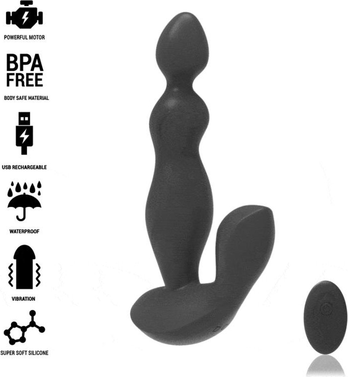 BLACK and SILVER | Black and silver - Cora Remote Strap On Silicone Remote Control