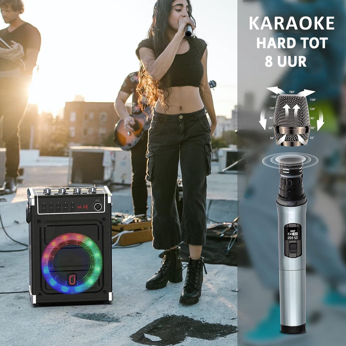 JAUYXIAN Enceinte Bluetooth Portable avec 2 Microphones sans Fil