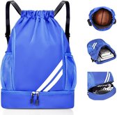 SHOP YOLO-Sac de sport homme-sac de sport réglable avec compartiment à chaussures-étanche - Blauw