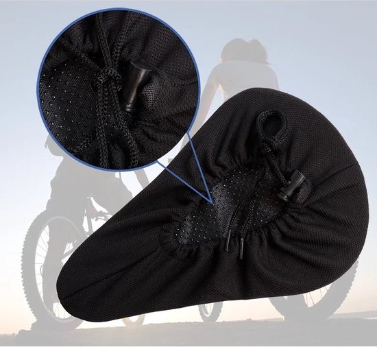 Antislip Fietszadelhoes Gel Fietszadelhoes - Extra Comfort Voor Je Fiets - Waterdicht - Voor Stadsfiets, MTB, E-bike Zacht Traagschuim Zadelhoes