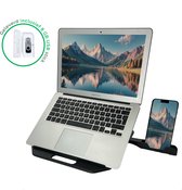TrueLogic Alpha ergonomishe Laptopstandaard- Notebookstandaard - Geleverd inclusief 8 GB USB stick - Laptopverhoger - Laptophouder - Laptop standaard - Zwart