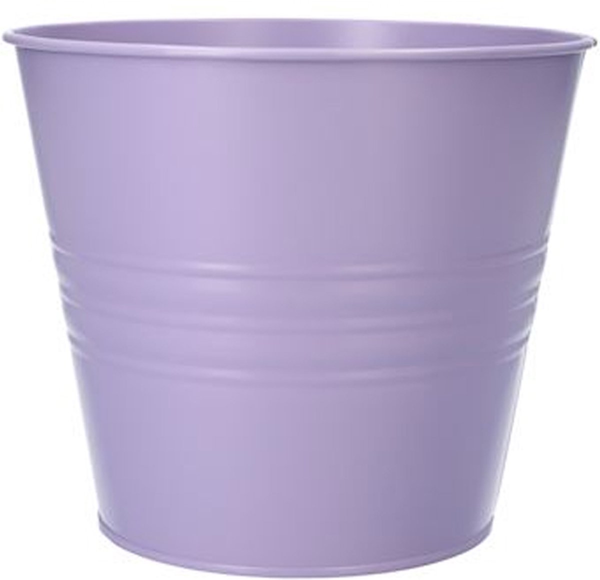 Zinken emmertje/bloempotje - lila paars - D16 x H13 cm - Plantenpotjes