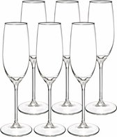 Secret de Gourmet Set de Flûtes à champagne Lina - coffret 24x pièces - verre chic - 21 CL