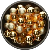 Decoris kerstballen - 25x stuks - 6 cm - kunststof - goud