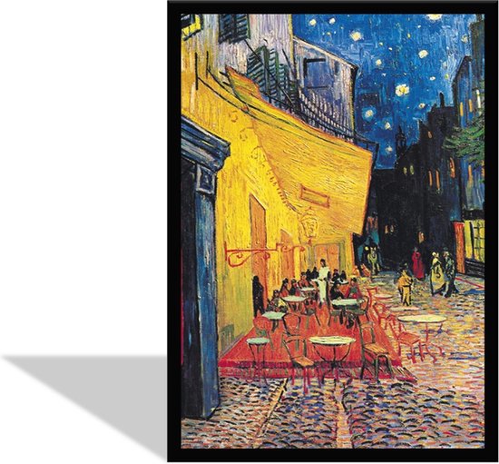 Vincent van Gogh Fotolijst - Caféterras bij nacht Arles - compleet met wissellijst - Aanbieding -50 x 70 cm.