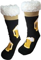 Cadeau – Huissokken - Fleece sokken - Bier sokken - Verrassings kado - Dikke Warme Sokken - Winter Sokken - Gevoerde sokken - Grappig - Cadeau voor vrouw man – Kado – Sokken - Grappige sokken – LuckyDay Socks - Maat 37-44