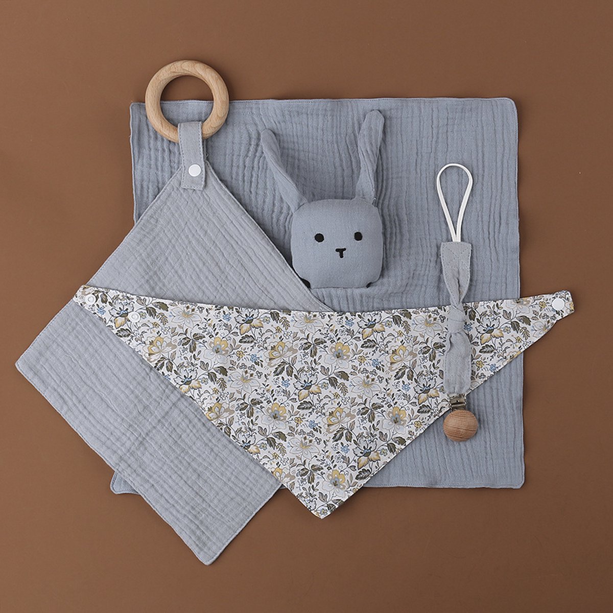 Goedkoopste Dutsi – De Essentiële Grijs Blauw Baby Starterset – Perfect voor Nieuwe Ouders