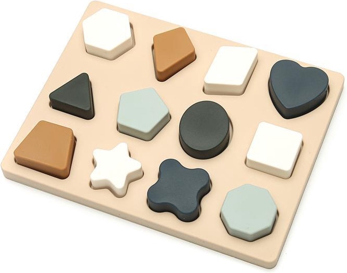 Goedkoopste Dutsi - Educatieve Siliconen Vormenpuzzel - Voor Kleur- en Vormenherkenning - Blauw
