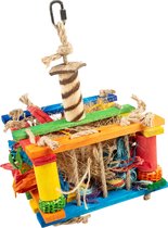 Duvoplus - Toys d'Activité - Vogels - Boîte à Musique en Bois avec Sisal, Cocos 18x18x28cm Multicolore - 1pc