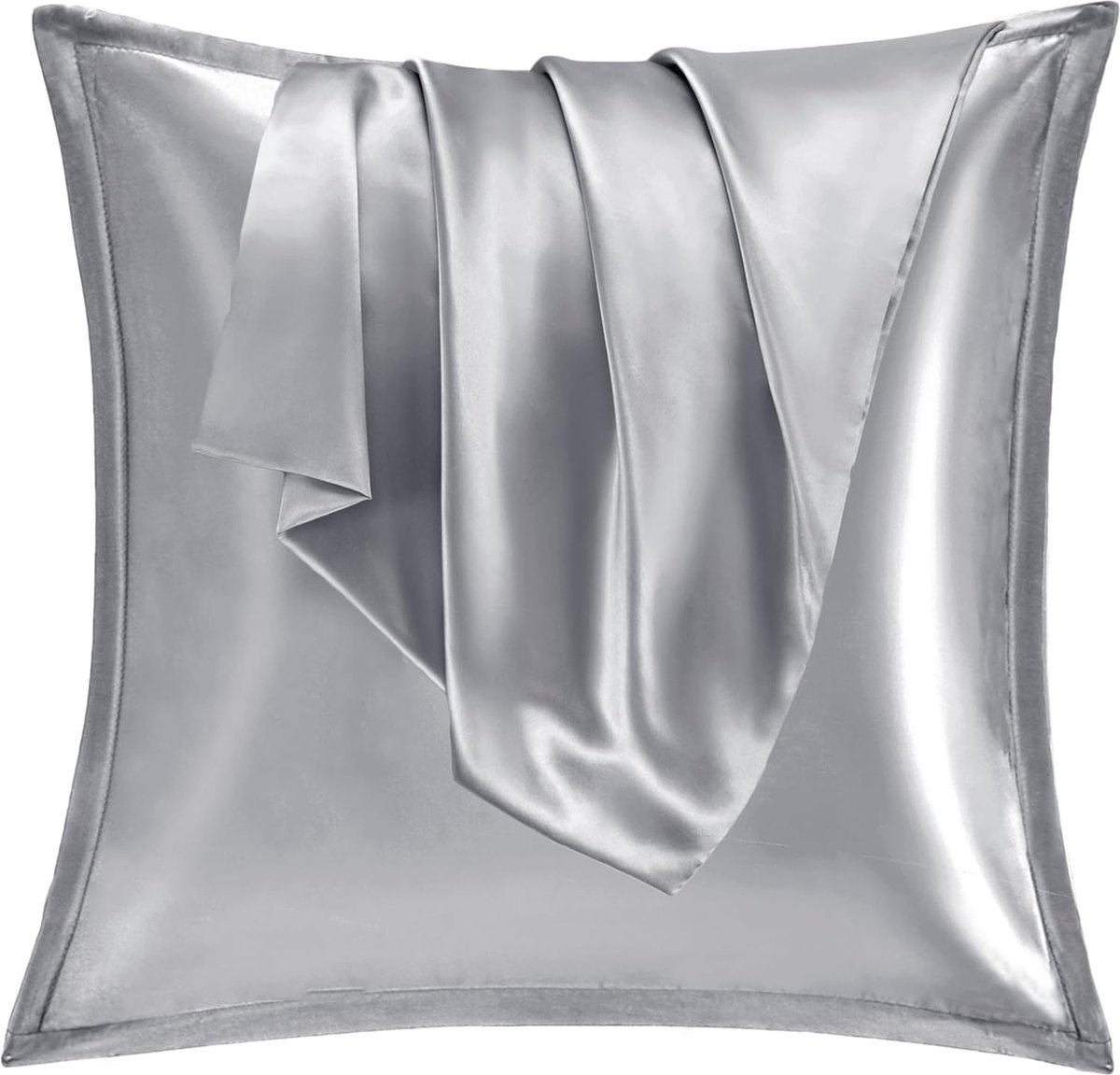 Vielit van 2 satijnen kussenslopen, 65 x 65, zacht, vergelijkbaar met zijden kussensloop, 65 x 65, premium kussenslopen, 65 x 65 cm, grijs, voor haar en huid, ecologisch certificaat