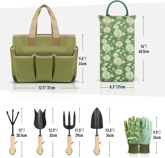 Robuuste Tuingereedschapsset met Houten Handvatten en Tuintas — afbeelding 3