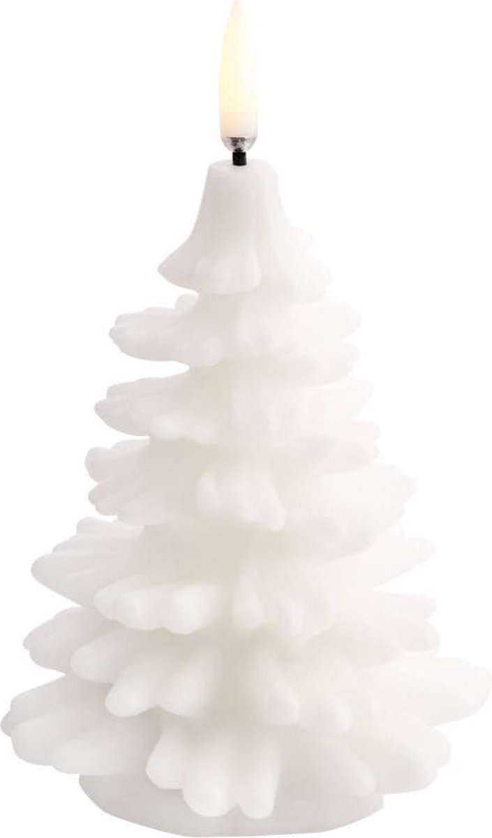Uyuni LED Kerstboom-Kaars Wit - Smooth 9x12cm