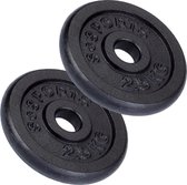 ScSPORTS® - Plaques de poids en fonte - Durable - Fitness à domicile - Set de 2x Poids 2,5kg Poids total : 5kg - Zwart