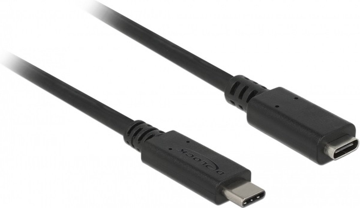 Image of Premium USB-C naar USB-C verlengkabel - USB3.2 (tot 10 Gbit/s) - PD tot 20V/3A - video tot 4K 60Hz / zwart - 0,50 meter