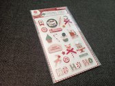 3D Kerststickers - Set van 20 kerststickers - Stickers voor kerstkaarten | Rood