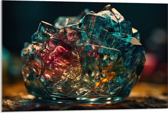 Acrylglas - Kristal - Glas - Kleuren - 90x60 cm Foto op Acrylglas (Met Ophangsysteem)