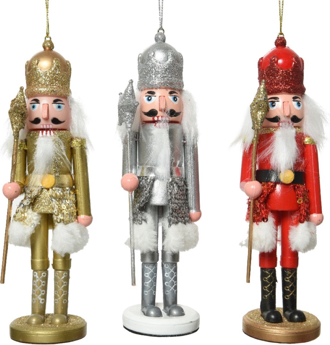 Decoris Notenkraker hanger kunststof 17cm (1 stuk) assorti multi