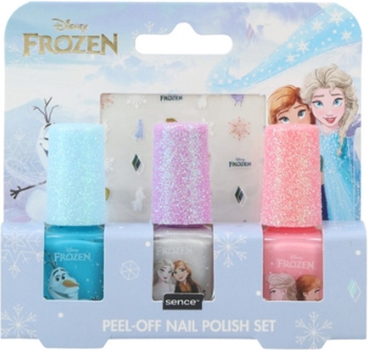 Disney Frozen Nagellak set 3 kleuren Peel-off 5ml met nagelstickers