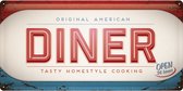 American Diner Metalen wandbord in reliëf 25 x 50 cm.