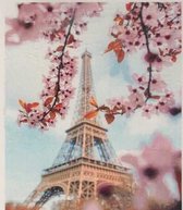 Tour Eiffel - Tour Eiffel au printemps - Peinture de diamants - 50x40 - pierres rondes