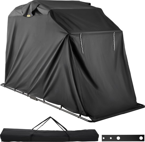 VEVOR Motorhoes voor Alle Weersomstandigheden, 600D Oxford Stof, Waterdicht, UV-Beschermd, Duurzaam Frame, Voor Motoren tot 103 Inch, Makkelijk in te Stellen, 270 x 105 x 155 cm