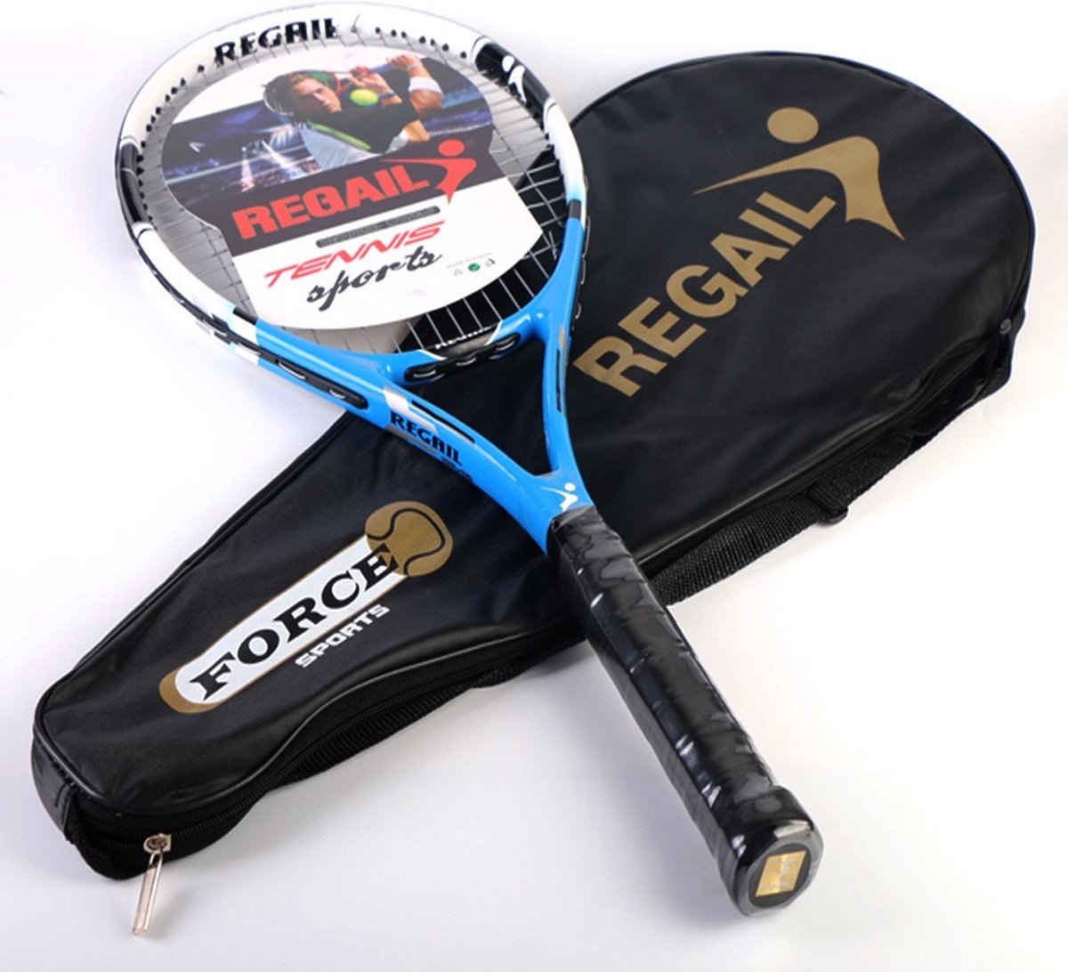 REGAIL Tennisracket - Tennisracket - Tennis - Voor wedstrijden - Blauw