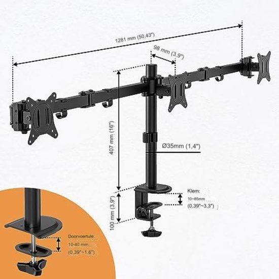 Suptek Notebook Stand Monitor Arm, Monitor Arm with Laptop Tray for 13