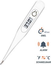 Bol.com Thermometer lichaam - Koorts - Koortsthermometer voor volwassenen - Wit - Incl. opbergcase! aanbieding