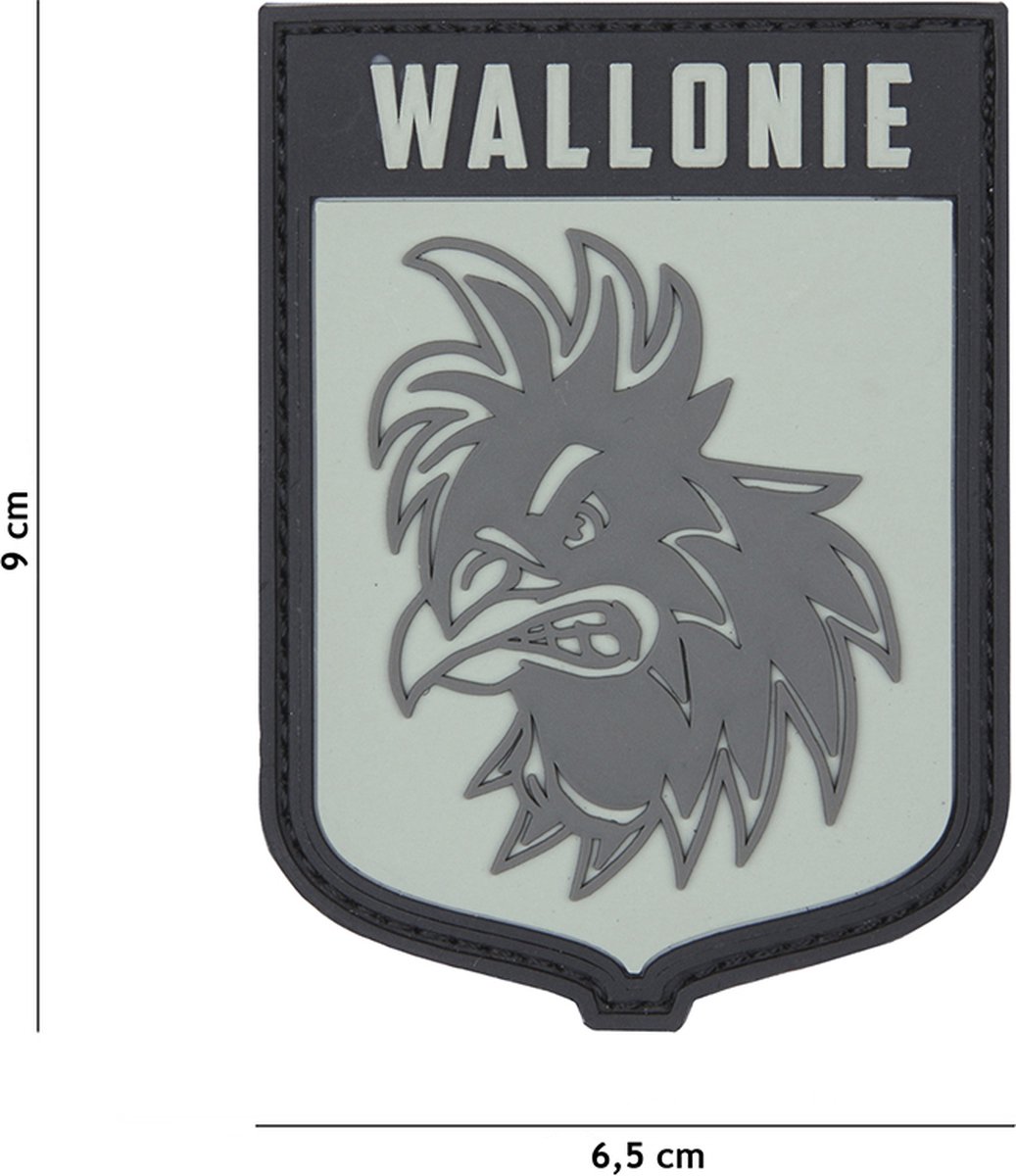 Embleem 3D PVC Wallonie grijs