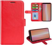 Sony Xperia 5 V Hoesje - MobyDefend Wallet Book Case (Sluiting Achterkant) - Rood - GSM Hoesje - Telefoonhoesje Geschikt Voor Sony Xperia 5 V