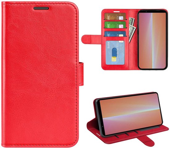 Coque Sony Xperia 5 V - MobyDefend Wallet Book V (fermeture arrière) - Rouge - Étui de téléphone portable - Étui de téléphone adapté pour Sony