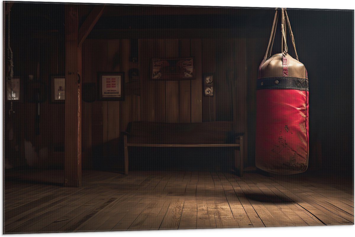 Vlag - Kamer - Bokszak - Palen - Sporten - Hout - 105x70 cm Foto op Polyester Vlag