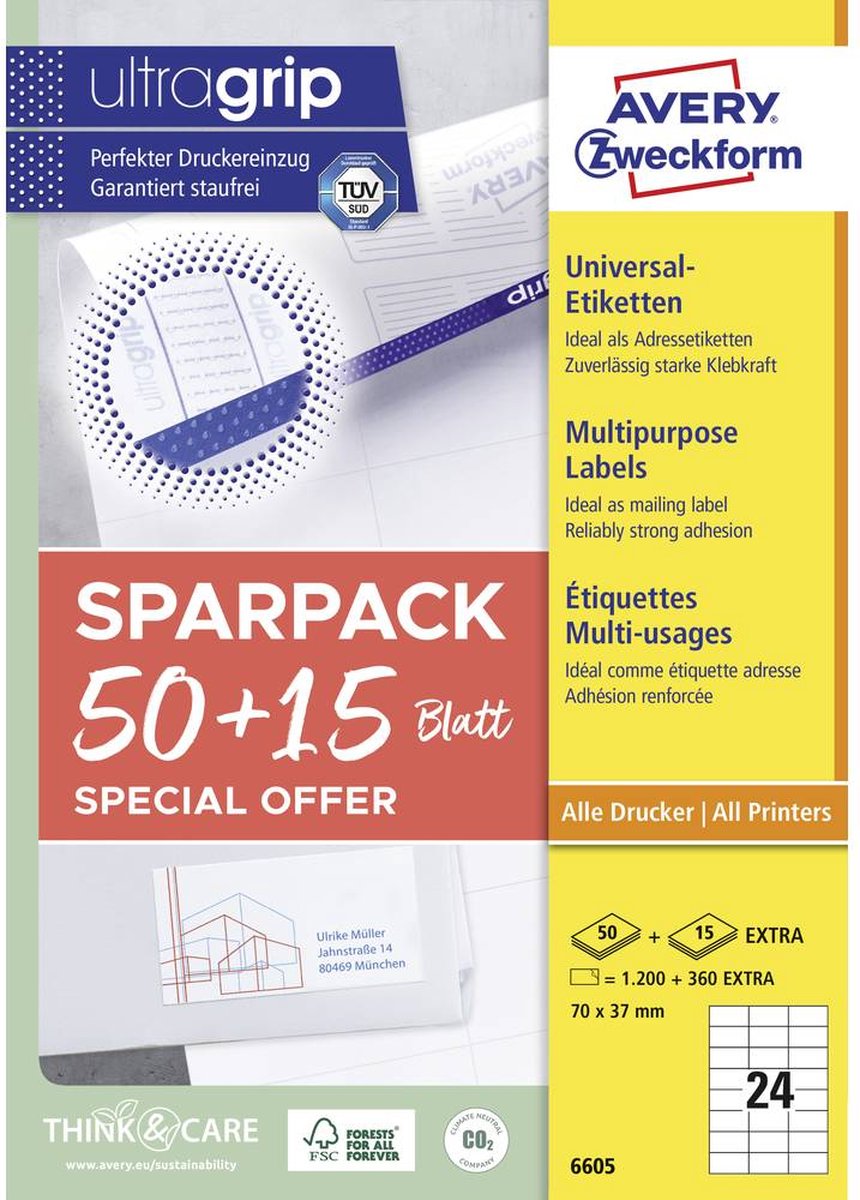 Avery-6605-Multipurpose Etiketten