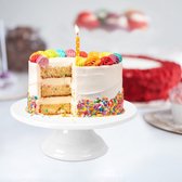 10 inch porseleinen taartstandaard, witte ronde taartplaat, vintage dessertdisplay serveerstandaard voor jubileum, verjaardag, feest