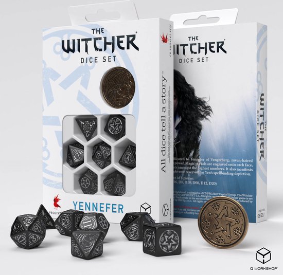Q-Workshop The Witcher Dice Set - Yennefer - De Obsidiaanse Ster (7 stuks + coin)