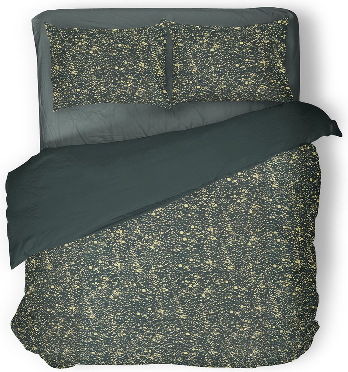 Eleganzzz Dekbedovertrek Foil Velvet - Green - Dekbedovertrek 240x200/220cm - 100% Velvet - Lits Jumeaux dekbedovertrekken