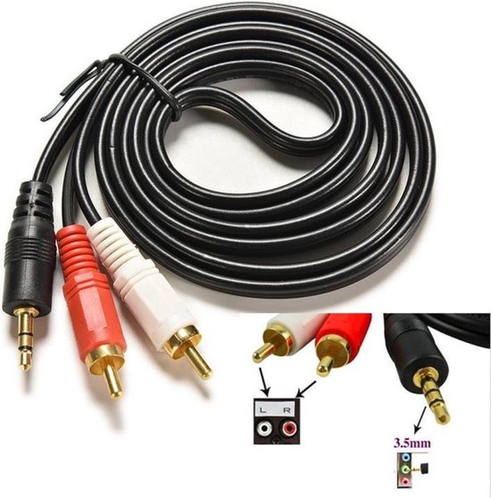 1,5 m 5 pi Y 3,5 mm Prise Jack Audio 1 Male à Mâle Dual 2 Câble Adaptateur  Jack Rca... | bol