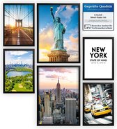 Sfeerposter set New York | 2x DIN A3 en 4x DIN A4 | 6-delige fotoset zonder lijst