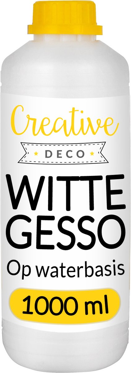 Creative Deco Witte Gesso Acryl Primer – 1L – Schildervoorbereiding