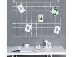 2 stuks wandroosterrek DIY ijzeren rooster fotowand decoratie prikbord foto aan het memobord hangen (65 x 45 cm)
