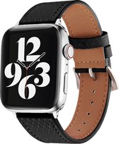 Bracelet en cuir MY PROTECT® pour Apple Watch Series 1/2/3/4/5/6/7/8/SE 48/40/41mm - Bracelet en cuir iWatch - Fermeture à boucle - Zwart pastel