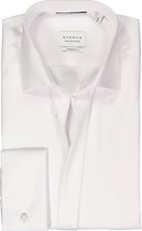 ETERNA modern fit overhemd mouwlengte 7 - twill met dubbele manchet - wit - Strijkvrij - Boordmaat: 41